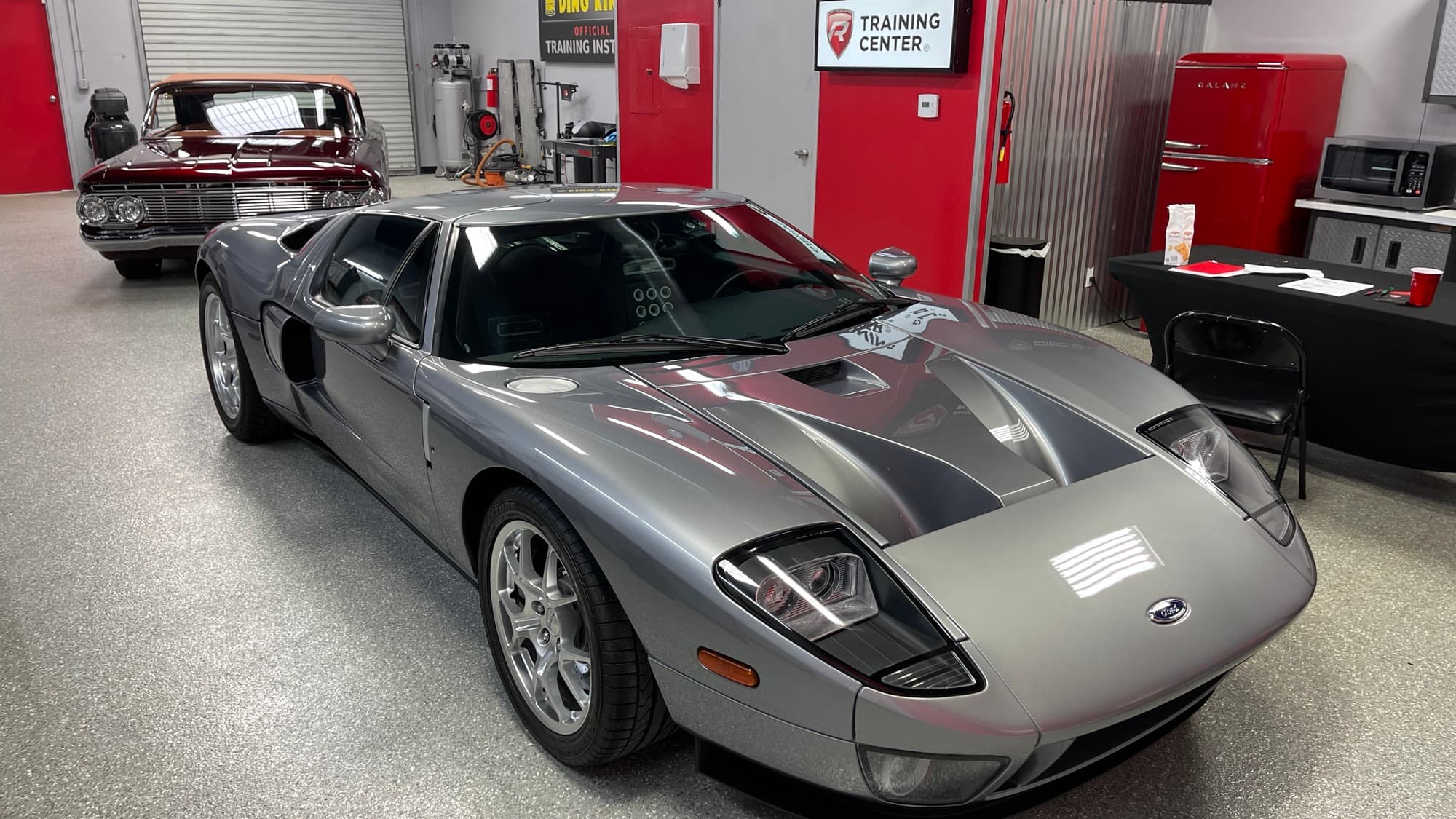 Silver Ford GT exotic at The Recon Pros training center in Huntington Beach