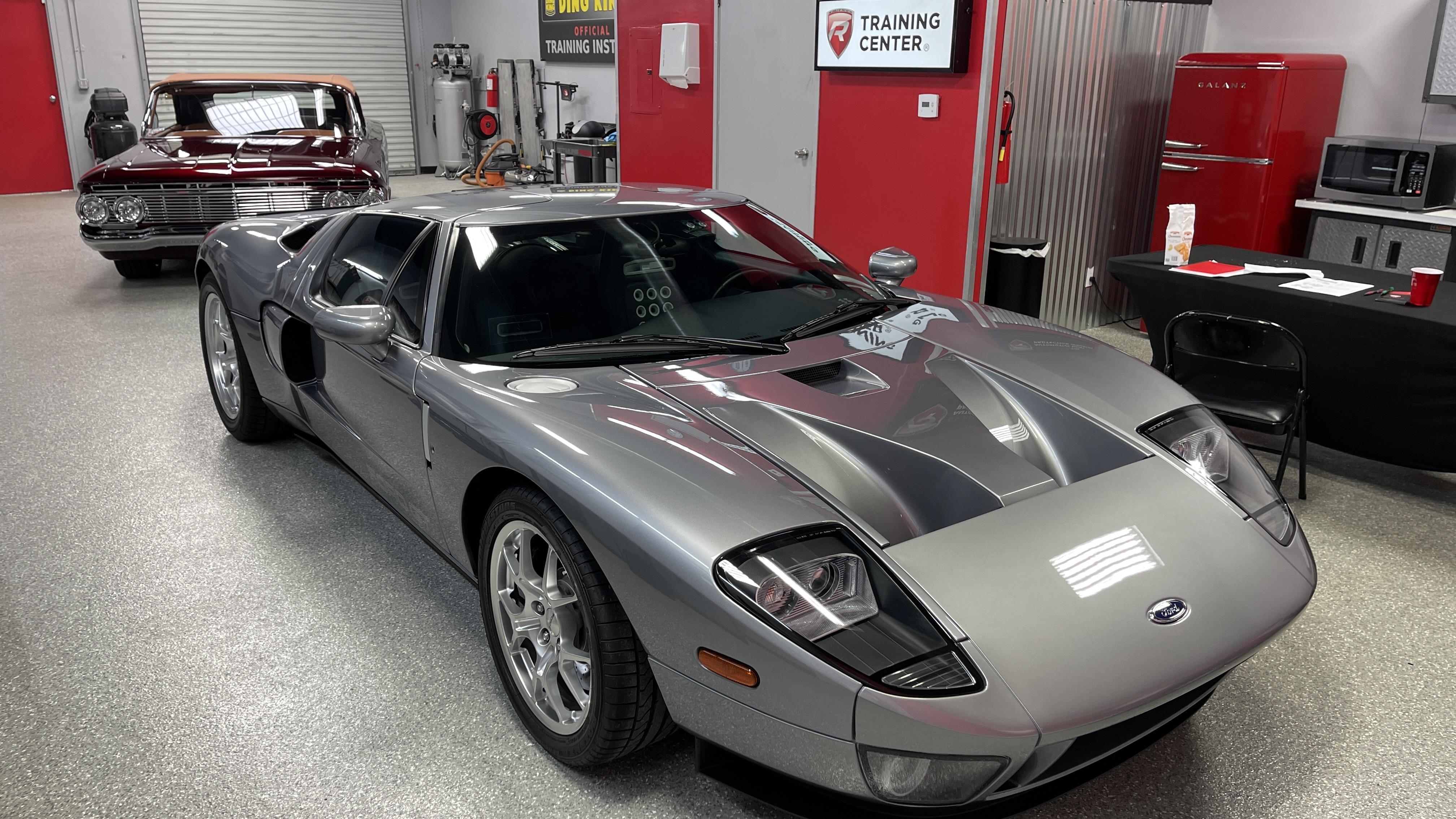 Silver Ford GT exotic at The Recon Pros training center in Huntington Beach