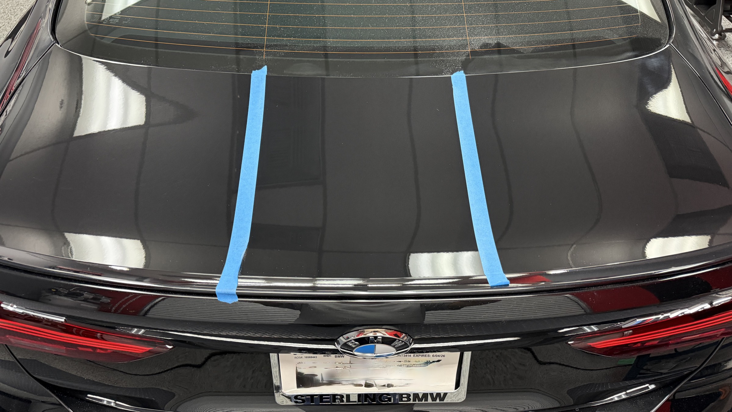 Side-by-side ceramic coating vs Revivify self-healing coating demonstration on a blue truck